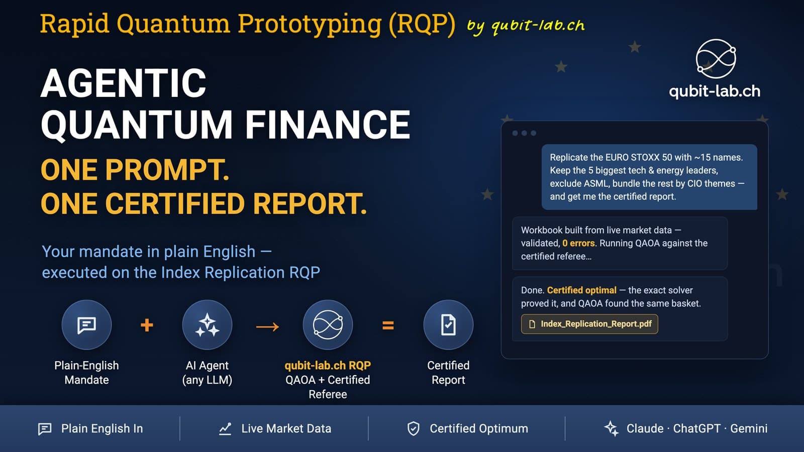 Agentic: one prompt, one certified report