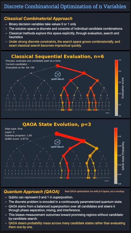 QAOA Search in Action