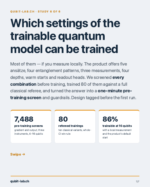 Which settings of the trainable quantum model can be trained — brief cover